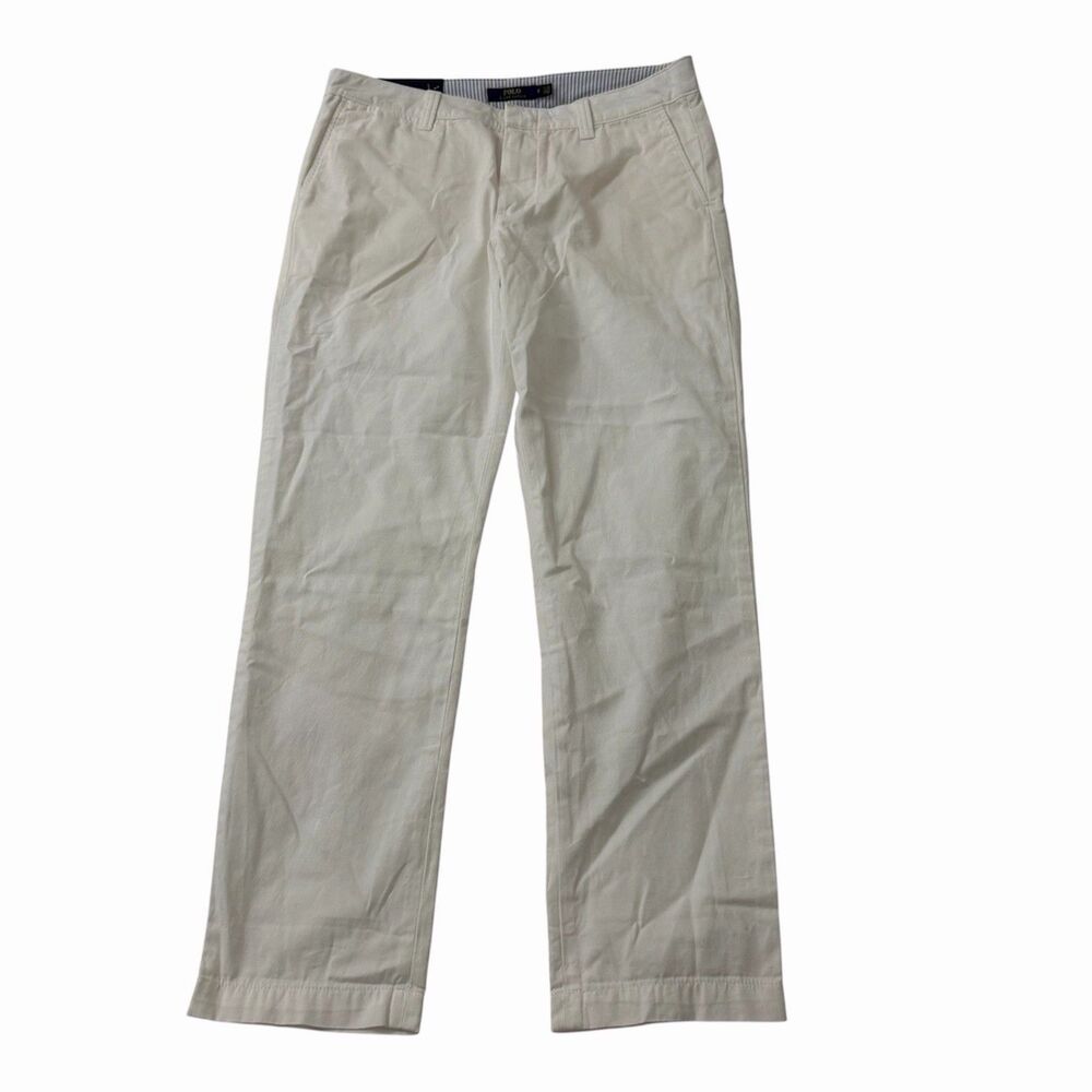 Polo Ralph Lauren Womens Pants 8 White Straight Leg Chino Cotton High-Rise NWT